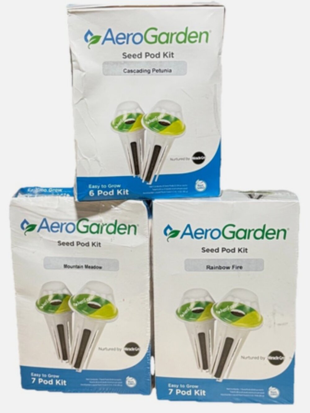 AeroGarden Seed Pod Kit Bundle Cascading Petunia Rainbow Fire Mountain Meadow